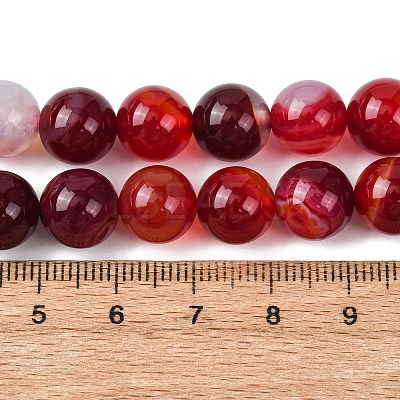 Natural Striped Agate/Banded Agate Bead Strands G-K155-B-10mm-01-1