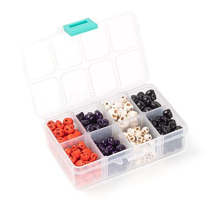 280Pcs 2 Sizes Dyed Synthetic Turquoise Beads G-LS0002-19-1