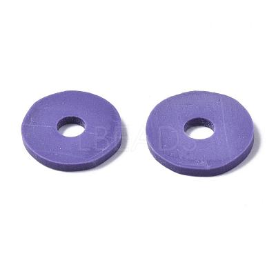 Flat Round Handmade Polymer Clay Beads CLAY-R067-12mm-03-1