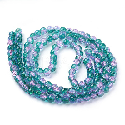 Spray Painted Crackle Glass Beads Strands CCG-Q002-6mm-06-1