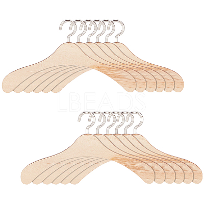 12Pcs Wood Doll Clothes Hangers AJEW-GO0001-22A-1