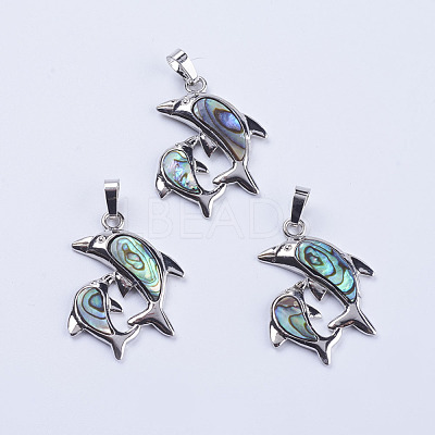 Abalone Shell/Paua Shell Pendants SSHEL-L008-11P-1