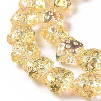 Transparent Electroplate Glass Beads Strands GLAA-C025-01B-1