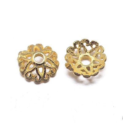 Real 18K Gold Plated Multi-Petal 925 Sterling Silver Bead Caps STER-M100-31-1