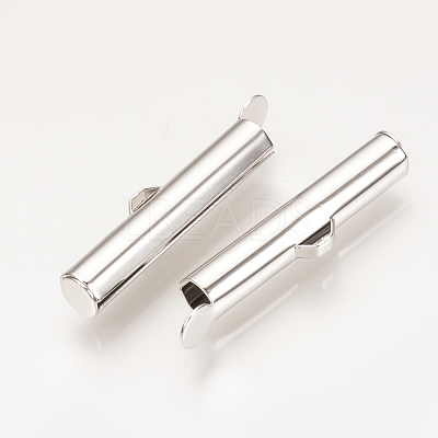 Brass Slide On End Clasp Tubes KK-Q735-285P-1
