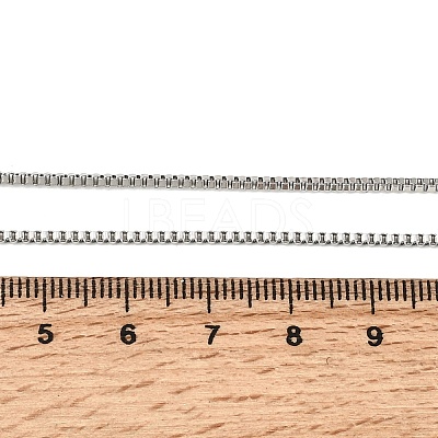 Non-Tarnish 201 Stainless Steel Box Chain Necklaces STAS-P101-45P-1