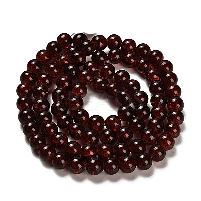 Spray Painted Crackle Glass Beads Strands CCG-Q001-10mm-16-1