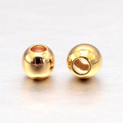 Real Gold Plated Brass Round Spacer Beads KK-L147-197-2.5mm-NR-1