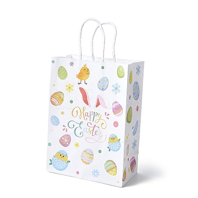 Easter Rectangle Kraft Paper Handbags CARB-U002-01B-1
