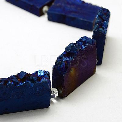 Electroplated Natural Druzy Crystal Beads Strands G-N0257-02-1