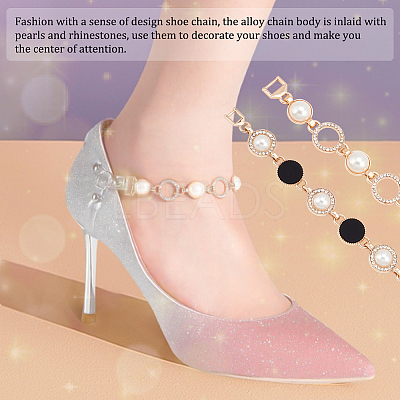 AHADEMAKER 4Pcs 2 Style Alloy Decorative Shoe Chains FIND-GA0002-41-1
