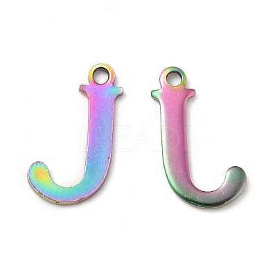 Ion Plating(IP) 304 Stainless Steel Alphabet Charms STAS-H122-J-M-1