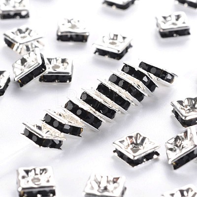 Brass Rhinestone Spacer Beads RSB072-04S-1
