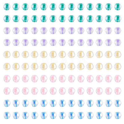 405Pcs Eletroplated Transparent Glass Beads GLAA-TA0003-66C-1