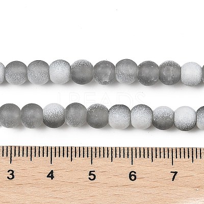 Frosted Crackle Glass Beads Strands GLAA-U001-8mm-M06-1