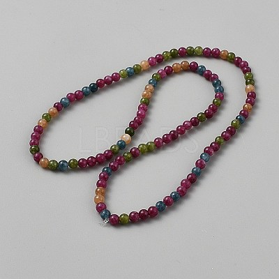 Nautral Tourmaline Round Beads Wrap Bracelets BJEW-WH0011-111-1