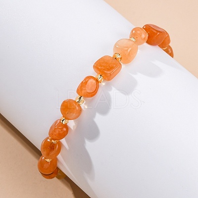 Natural Red Aventurine Beaded Bracelets for Women G-P563-07P-07-1