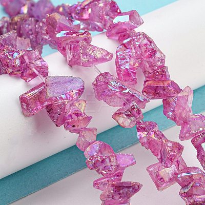 Electroplated Natural Quartz Beads Strands G-M412-01B-1
