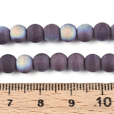 Frosted Opaque Glass Beads Strands LS-GLAA-T032-P6mm-MBB15-1