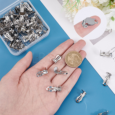 80Pcs 304 Stainless Steel Clip-on Earring Findings STAS-SC0005-67-1