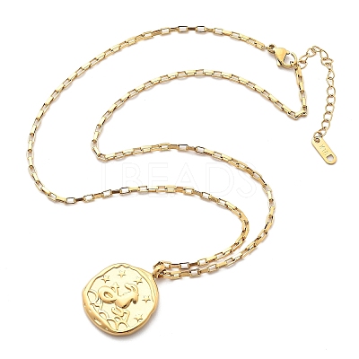 304 Stainless Steel Constellation Pendant Necklaces NJEW-K392-01G-10-1