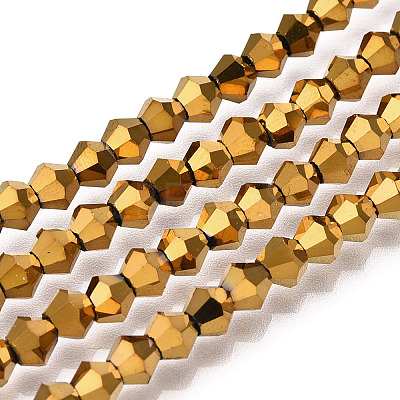 Electroplate Glass Bead Strands X-EGLA-R094-4mm-01-1