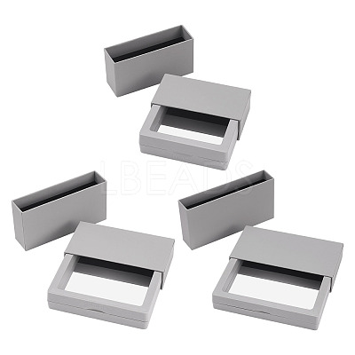 3 Bags 3 Styles Square Transparent PE Thin Film Suspension Jewelry Display Box CON-TA0001-38F-1
