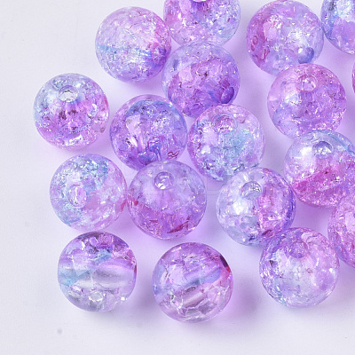 Transparent Crackle Acrylic Beads CACR-N002-10-1