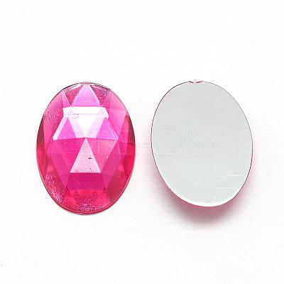 Acrylic Rhinestone Flat Back Cabochons GACR-Q011-30x40-07-1