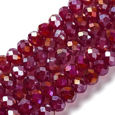 Baking Electroplate Glass Beads Strands DGLA-A039-J10mm-B19-1