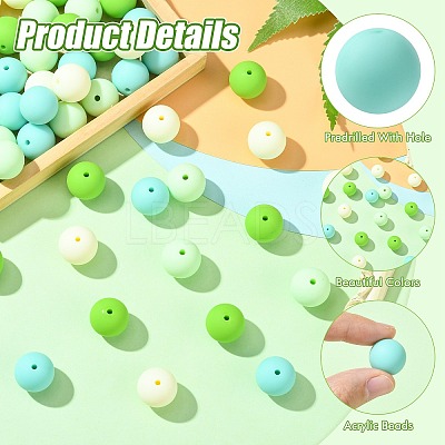 Rubberized Style Opaque Acrylic Beads LS-MACR-CJC0009-02C-1
