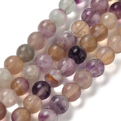 Natural Fluorite Bead Strands G-K153-B36-8mm-1