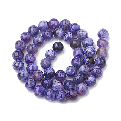 Natural Fire Crackle Agate Beads Strands G-S295-16D-8mm-1
