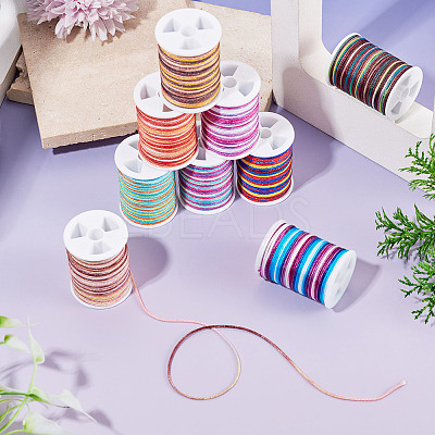 9 Rolls 9 Colors Segment Dyed Polyester Thread NWIR-TA0001-37B-1