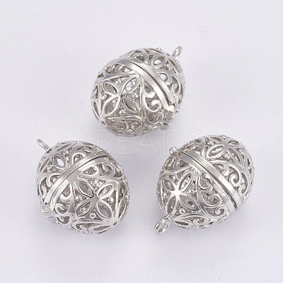 Brass Cage Pendants KK-P115-20P-1