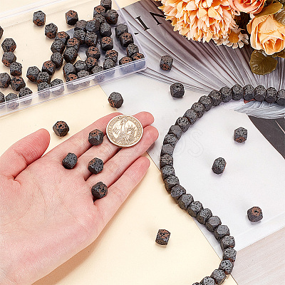 2 Strands Natural Lava Rock Beads Strands G-OC0004-76-1