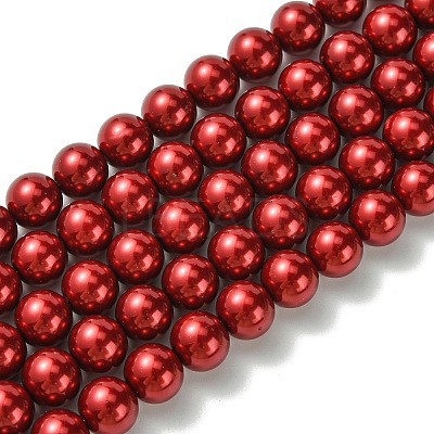 Eco-Friendly Dyed Glass Pearl Round Beads Strands HY-A002-10mm-RB038-1