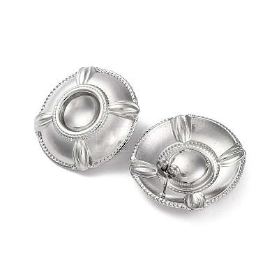 304 Stainless Steel Flat Round Stud Earrings EJEW-K295-17P-1