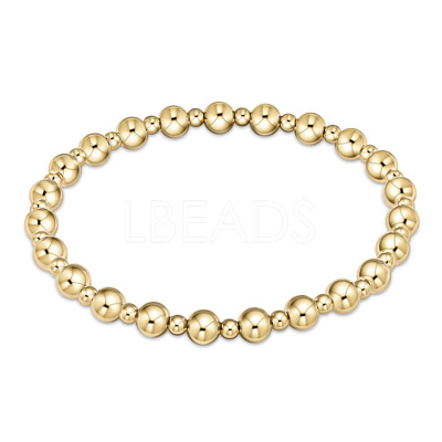 Bohemia Brass Round Beaded Stretch Bracelets TK0566-22-1
