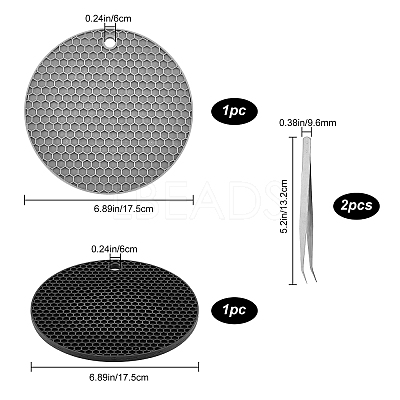 2Pcs Silicone Hot Pads AJEW-GF0006-26-1
