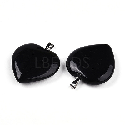 Natural Obsidian Pendants X-G-S364-006F-1