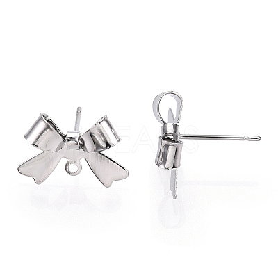 Brass Stud Earring Findings KK-S360-174P-1