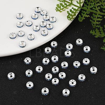 Brass Grade A Rhinestone Spacer Beads RSB036NF-14-1