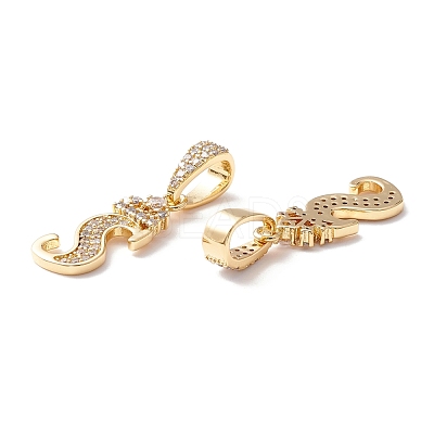 Eco-Friendly Brass Micro Pave Cubic Zirconia Pendants KK-K265-01G-S-1