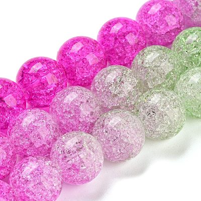 Spray Painted Crackle Glass Beads Strands DGLA-C002-10mm-08-1