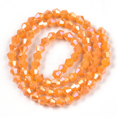 Opaque Solid Color Electroplate Glass Beads Strands LS-EGLA-A039-P4mm-B04-1