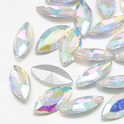 Pointed Back Glass Rhinestone Cabochons RGLA-T083-7x15mm-05-1