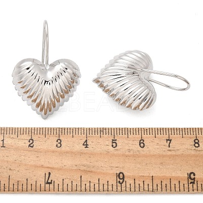 Textured Heart Brass Dangle Earrings EJEW-B132-04P-1