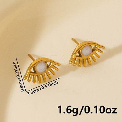 304 Stainless Steel Exaggerated Eye Stud Earrings - High-end CU5897-2-1