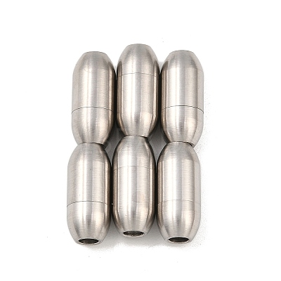 Tarnish Resistant 304 Stainless Steel Matte Surface Magnetic Clasps with Glue-in Ends STAS-O042-A-24-1